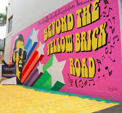 Yellow Brick Road And Elton John Mural - Hotel VIC 0